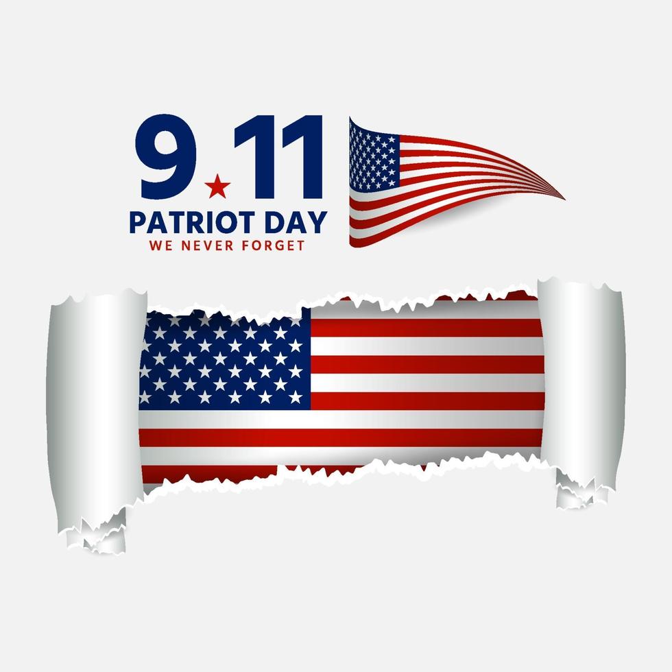 Patriotic day usa flag paper cut style vector