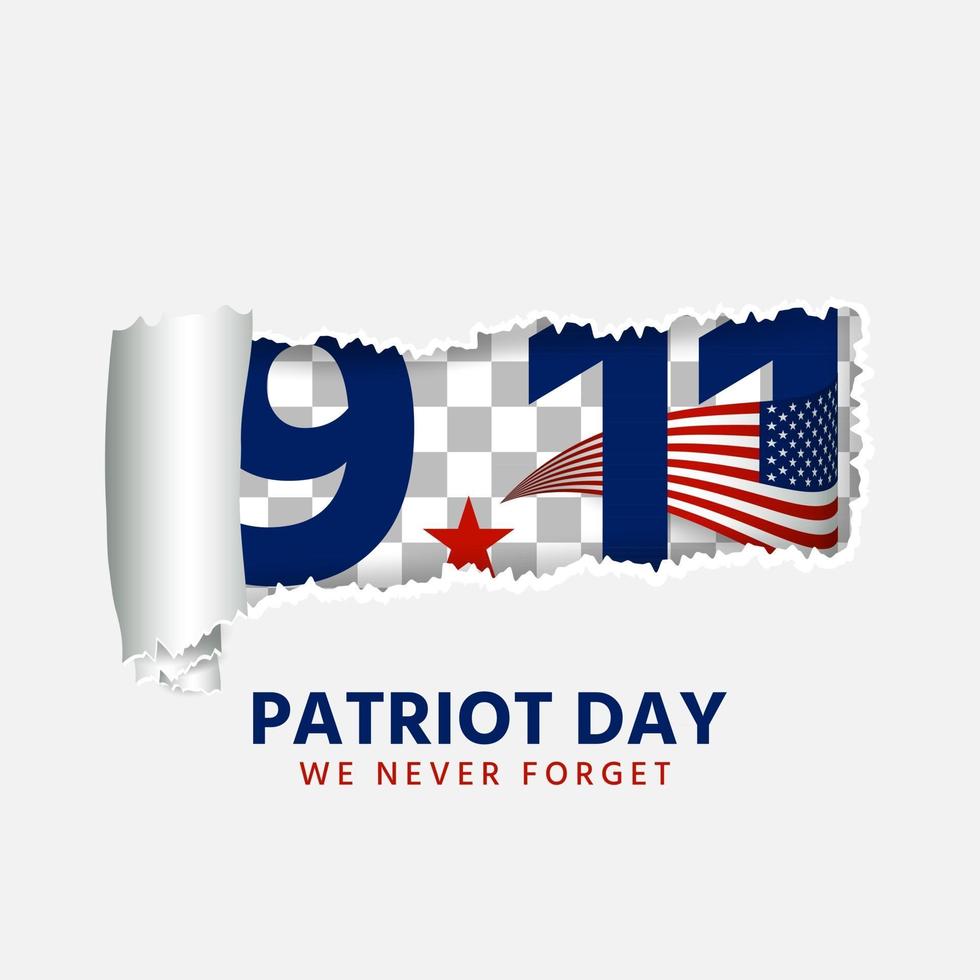 Patriots day injecting big paper into the number 9 11 vector