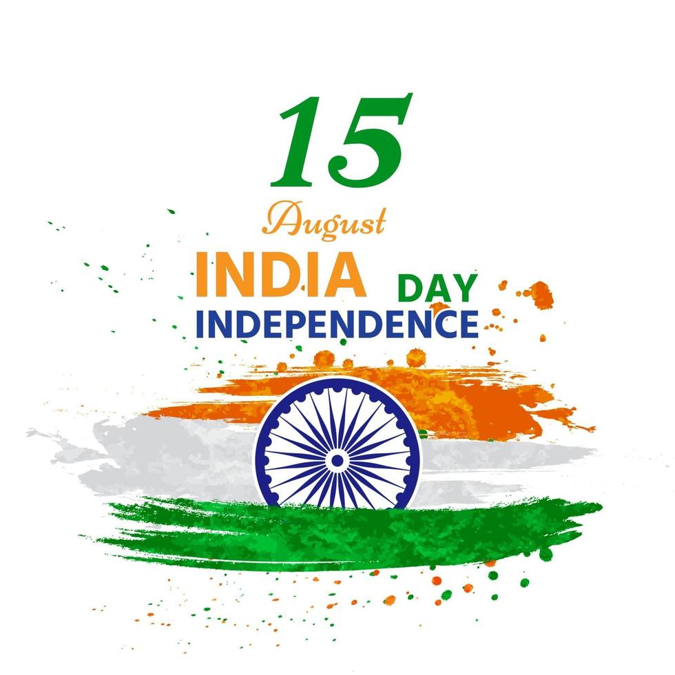 Indian independence painted in beautiful watercolors vector