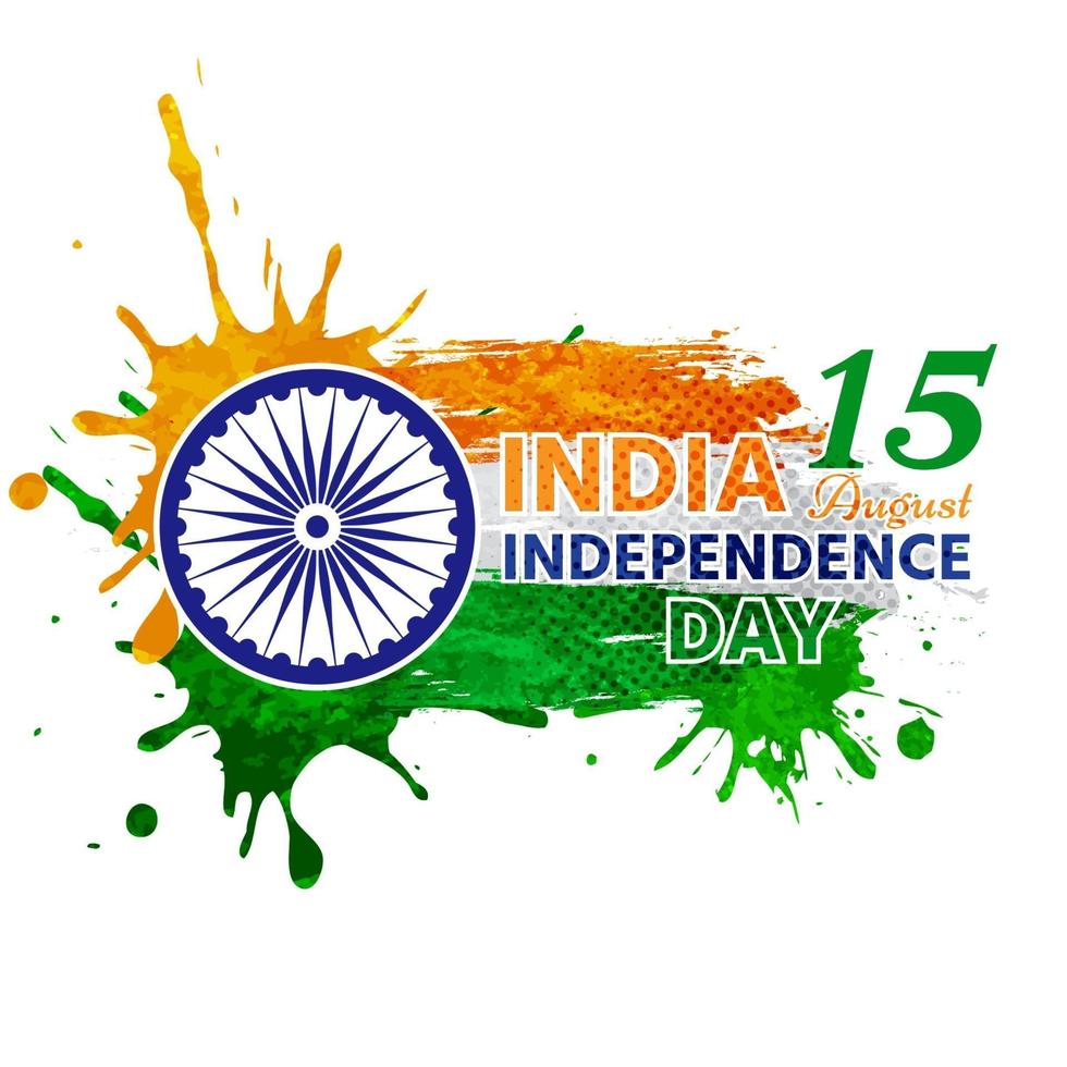 Indian independence painted in landscape watercolor vector