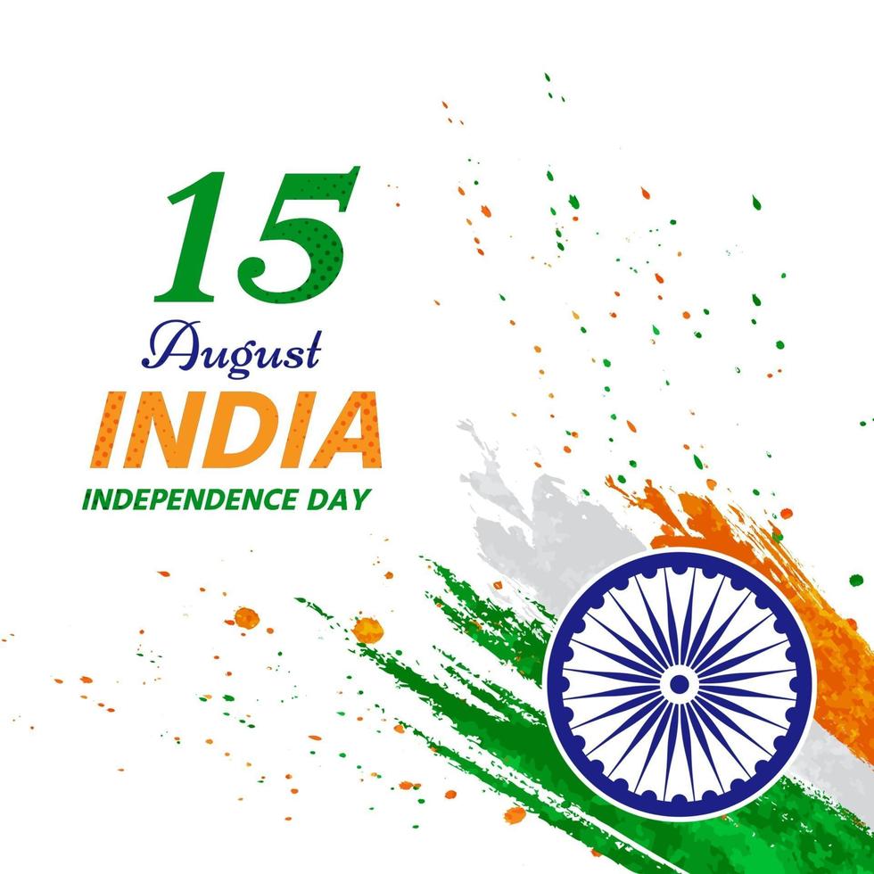 Indian independence by pouring watercolor on the side vector