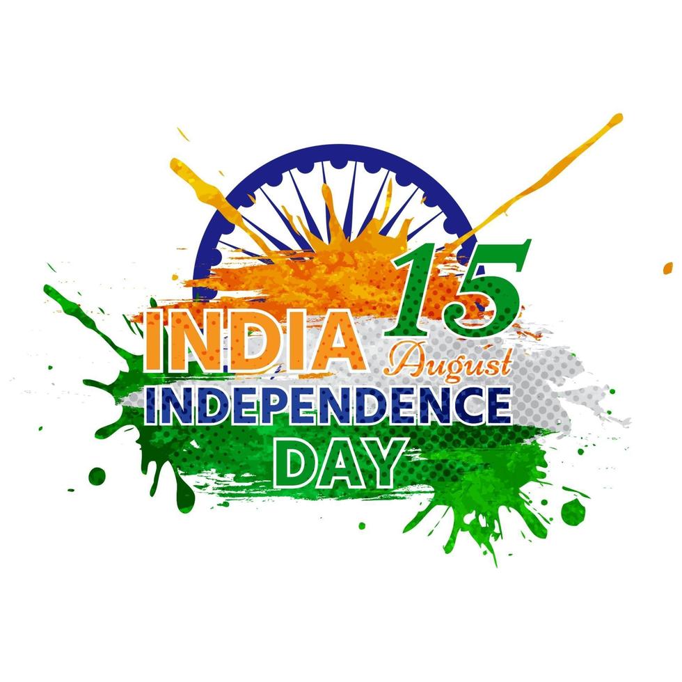 Independence of india and with letters overlaid on watercolor vector