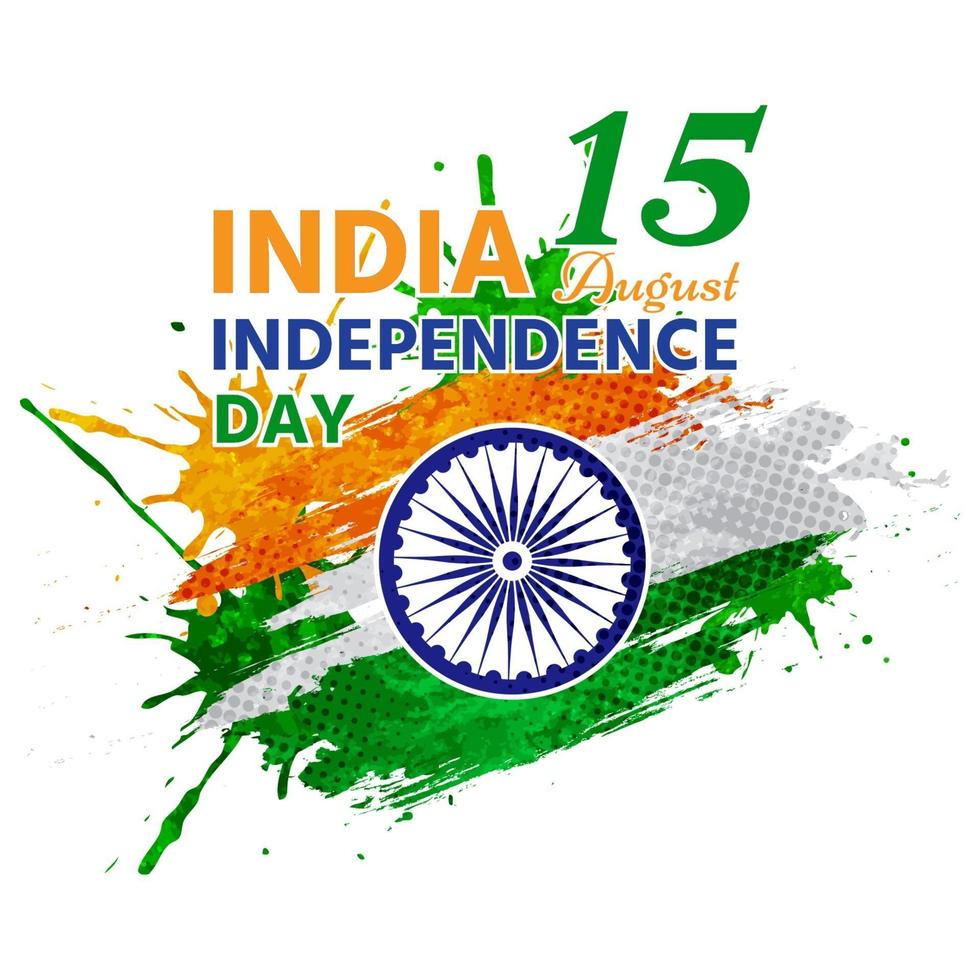 Beautiful india independence day with watercolor 3014495 Vector ...