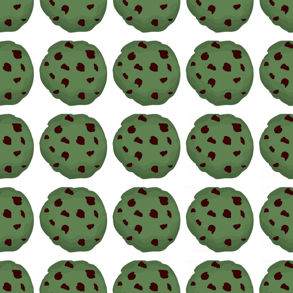 big set identical biscuit, kit colorful pastry cookie vector
