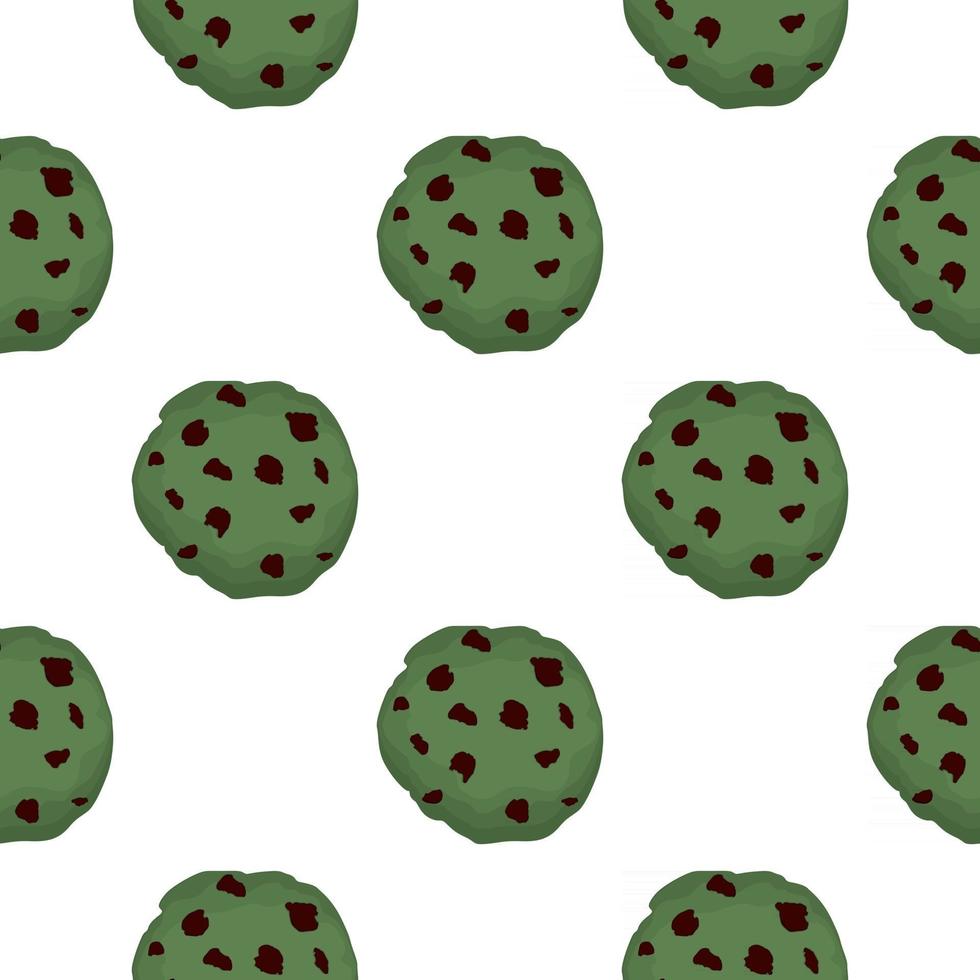 big set identical biscuit, kit colorful pastry cookie vector