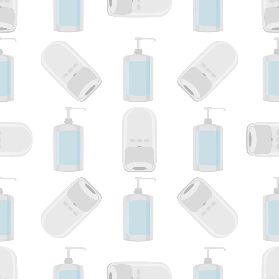 Seamless of many identical sanitizer in soap dispenser vector