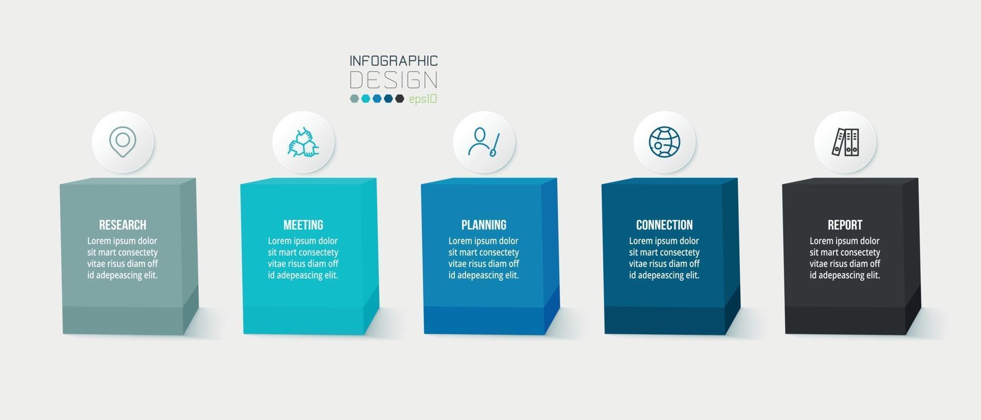 Business concept infographic template with option. vector