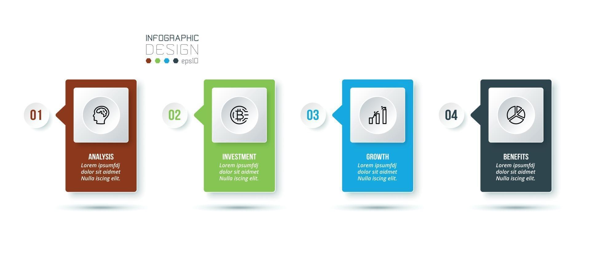 Business infographic  template with step or option design. vector
