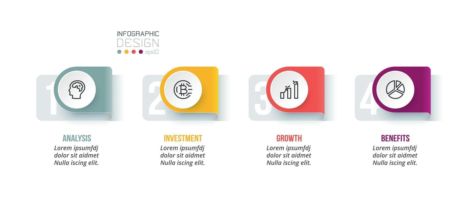 Business infographic  template with step or option design. vector