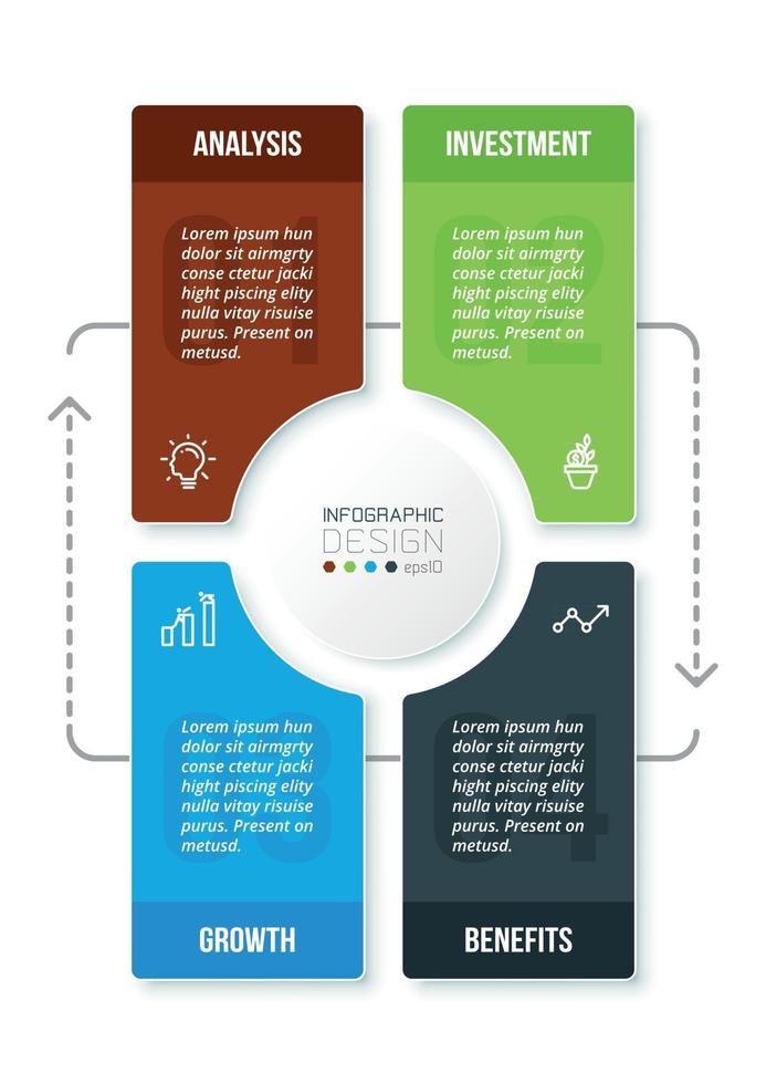 Business concept infographic template with diagram. vector