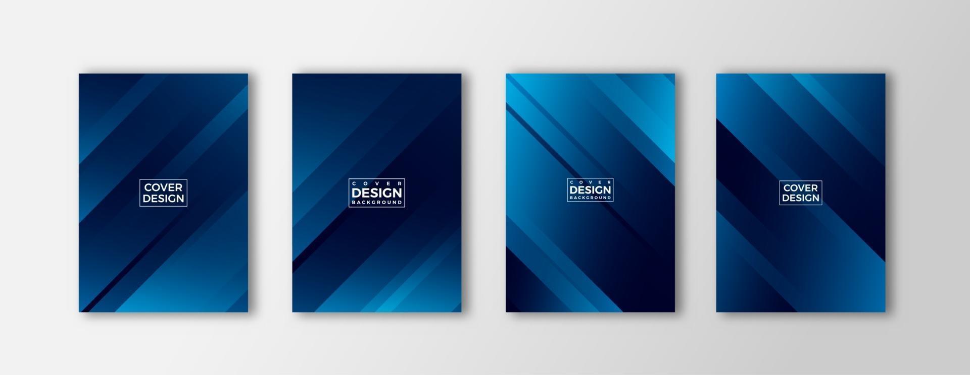 Minimal covers design geometric blue gradient shape composition vector