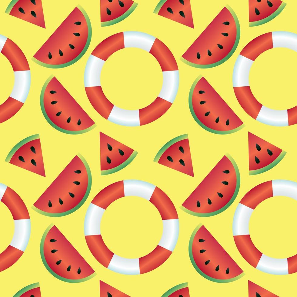 watermelons and beach object seamless vector