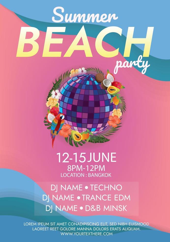 hot summer beach party vector