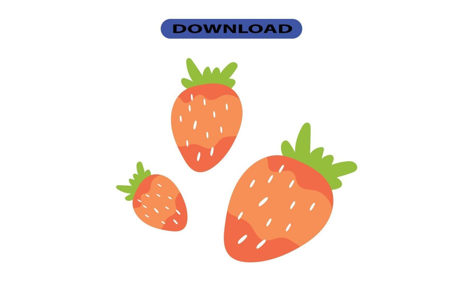 fresh and large strawberries with high resolution vector