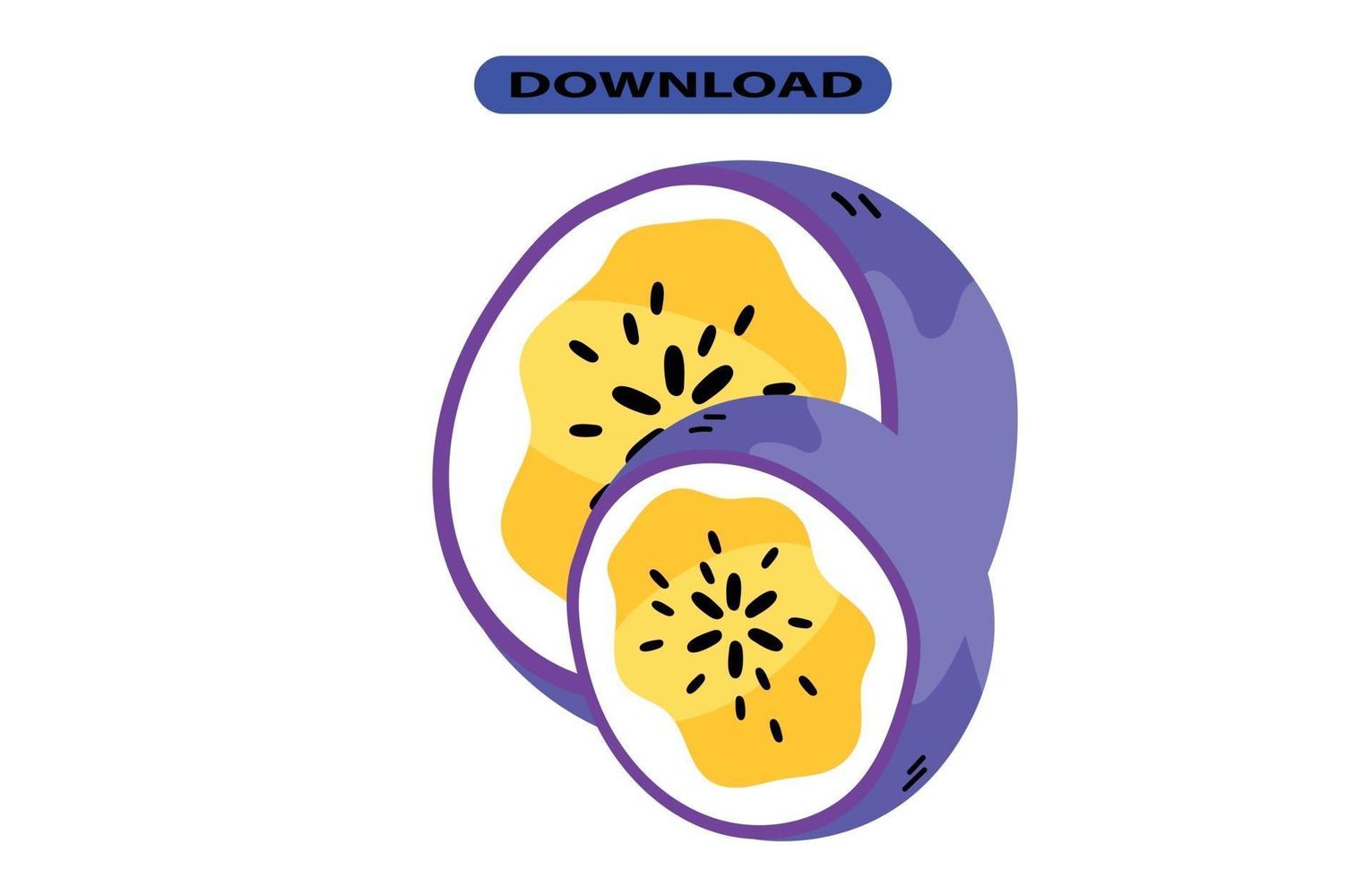 icono de fruta de la pasión o logotipo de alta resolución vector