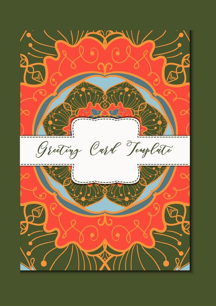 Mandala vintage template card vector
