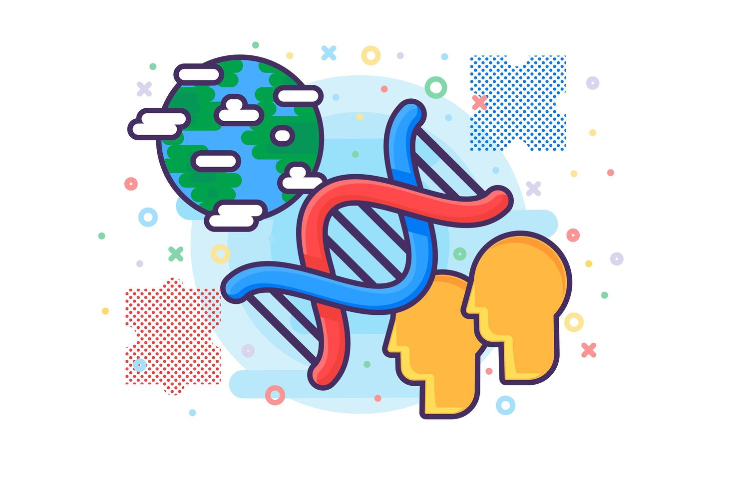 Molecular biology science research icon vector