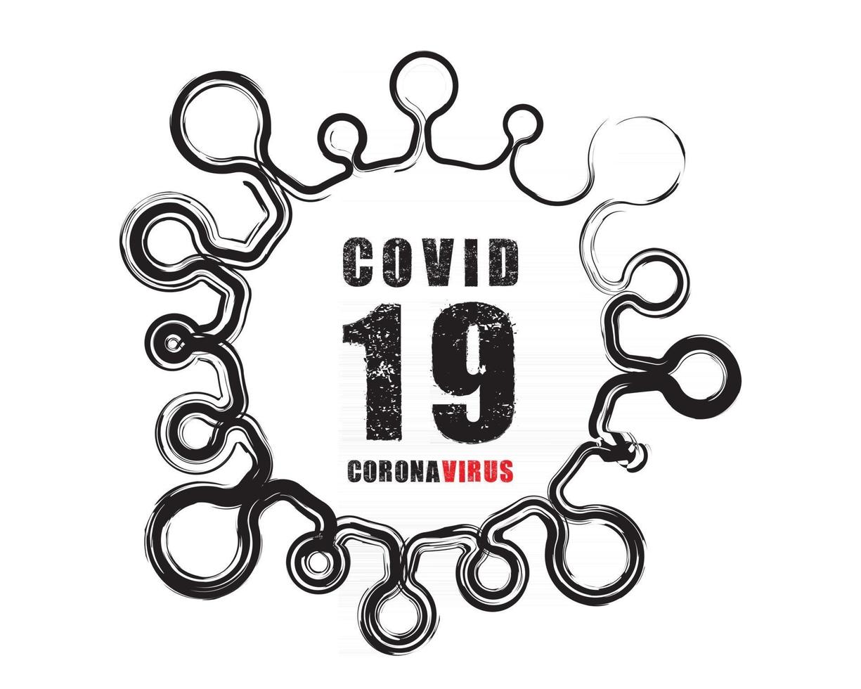 Covid-19 Coronavirus concept logo design vector. outbreak virus vector