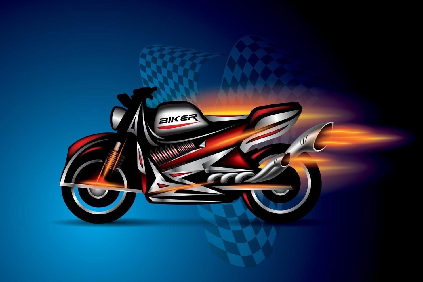 motociclista, emblema de motocicleta, vector de diseño de logotipo.