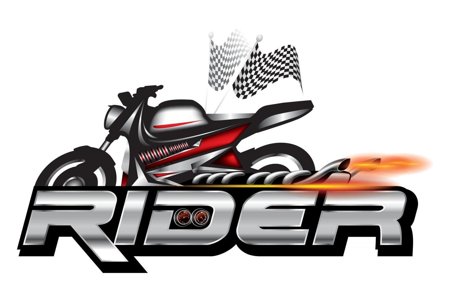 Rider, Motorcycle emblem, logo design vector. vector