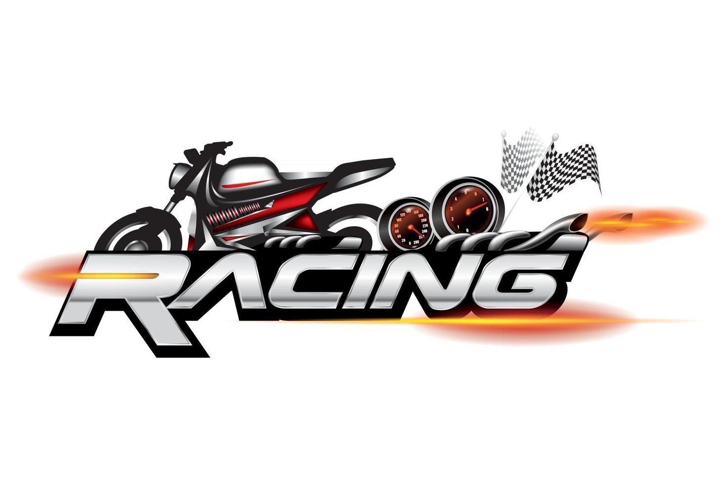 Emblema de motocicleta de carreras, vector de diseño de logotipo.