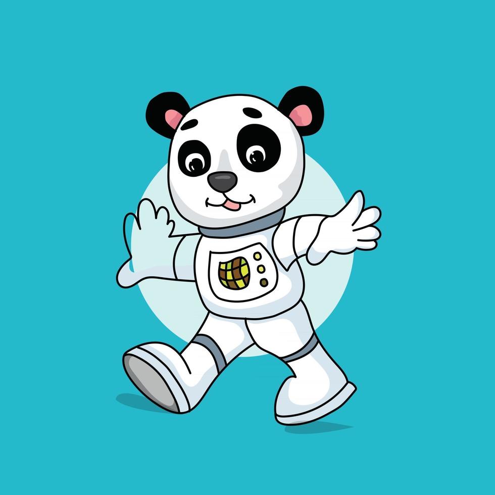 Cartoon Standing Panda walking vector