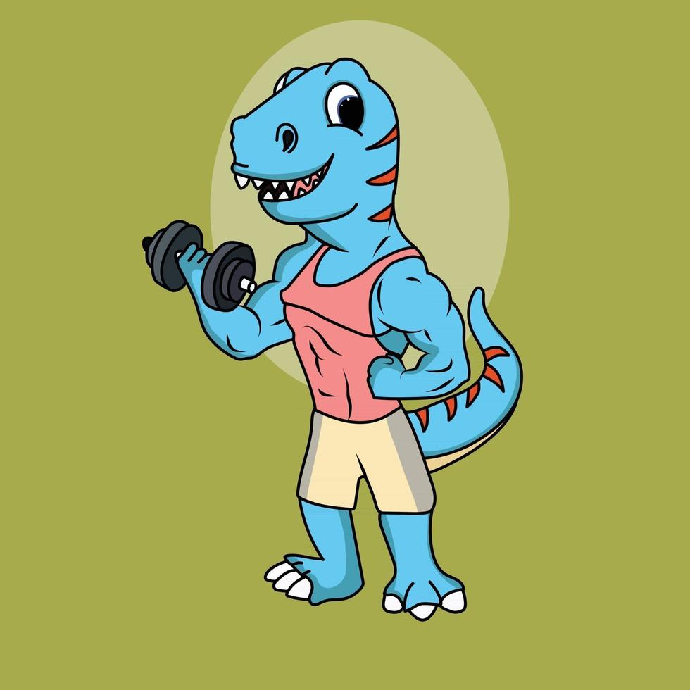 body builder dino vector