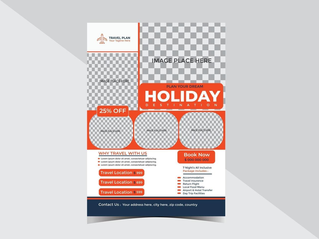 Travel and Tour Business Flyer Design Template vector