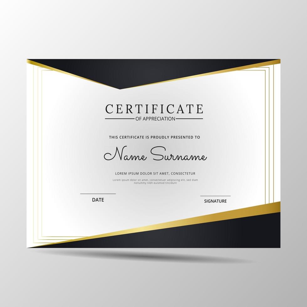 certificate template modern of appreciation template vector