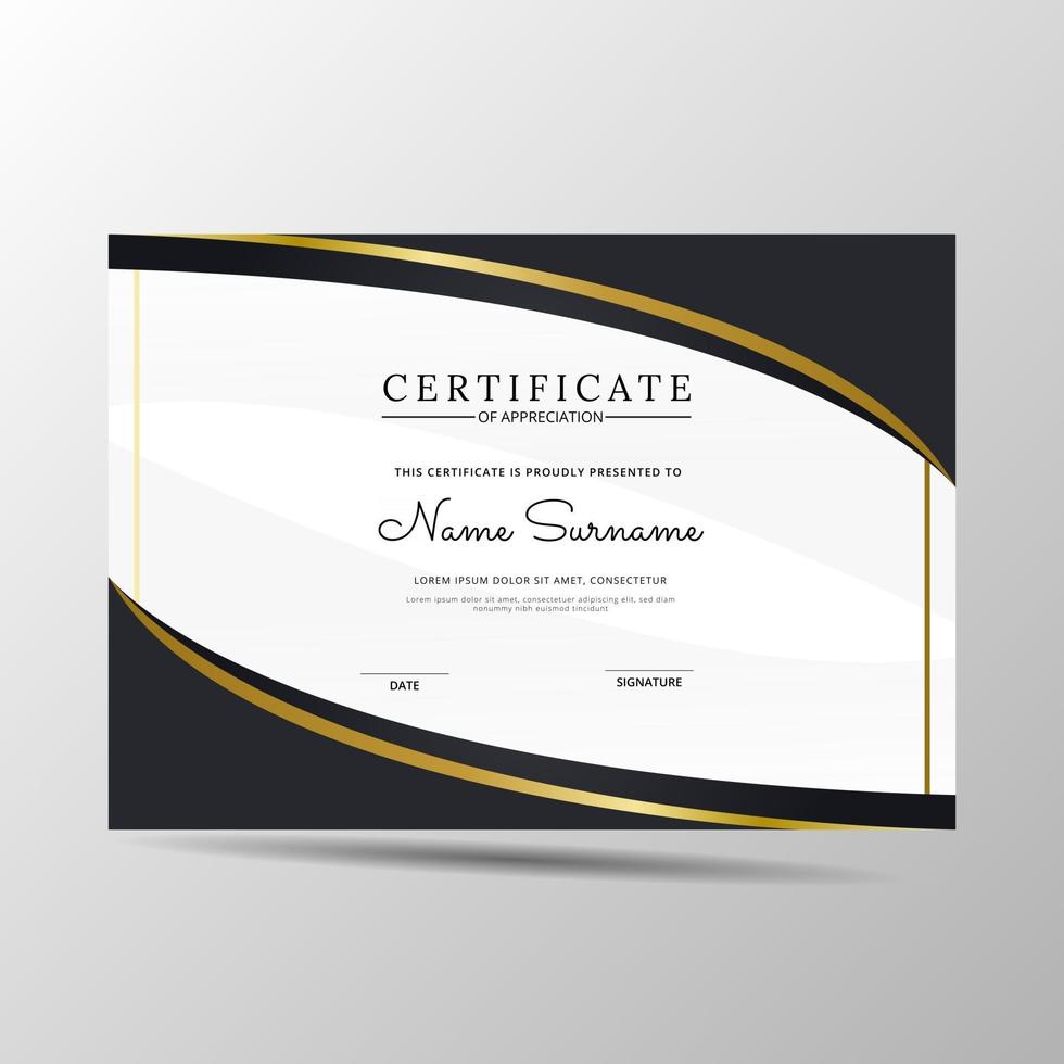 certificate template modern of appreciation template vector