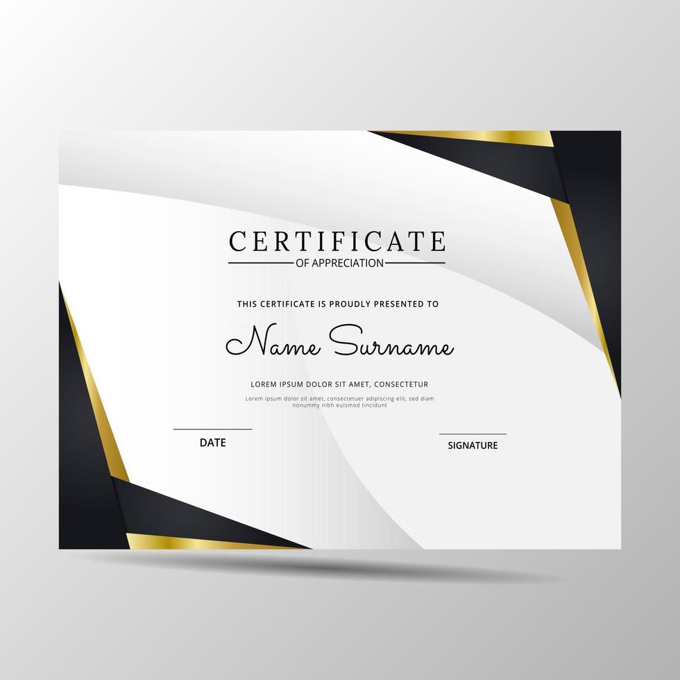 certificate template modern of appreciation template vector