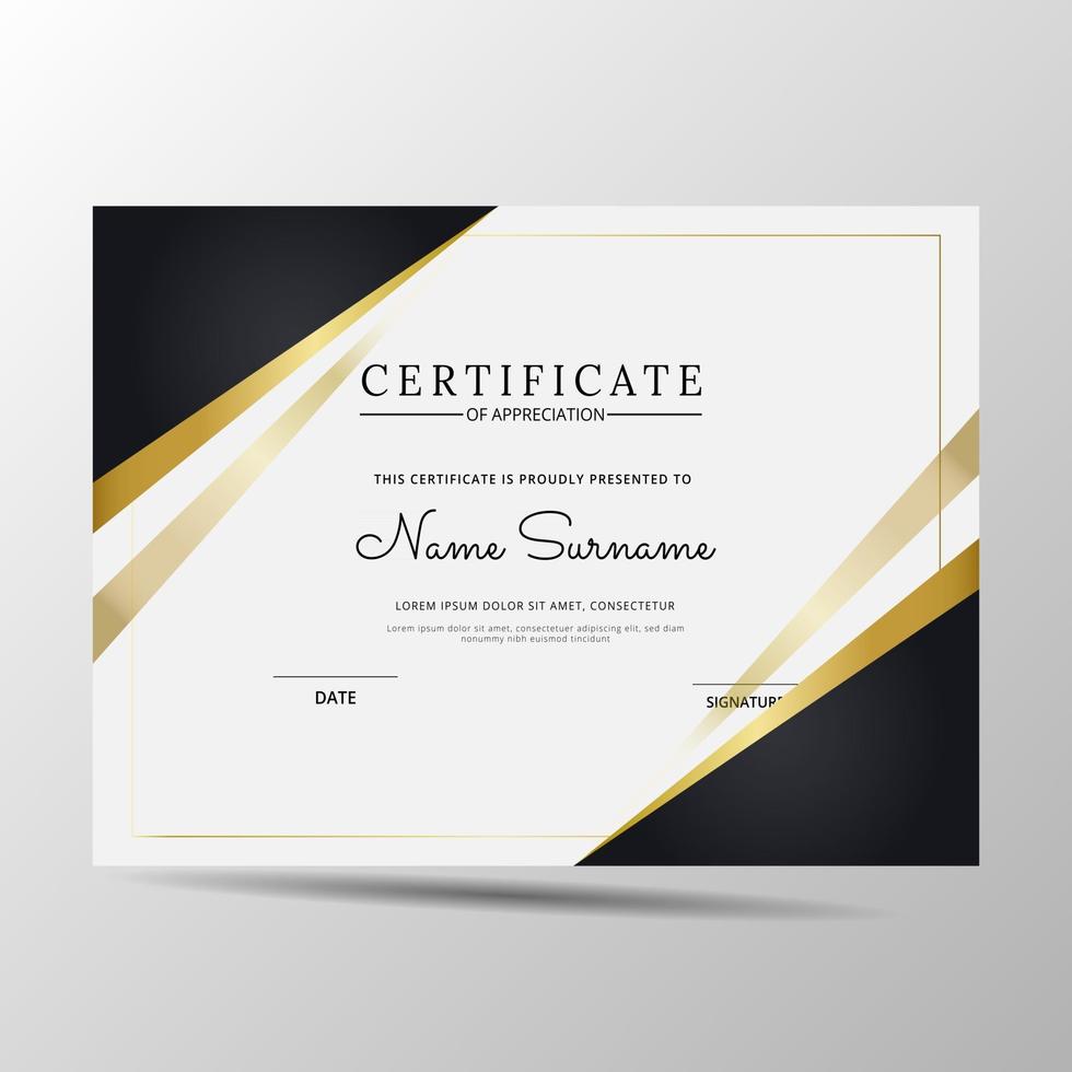 certificate template modern of appreciation template vector