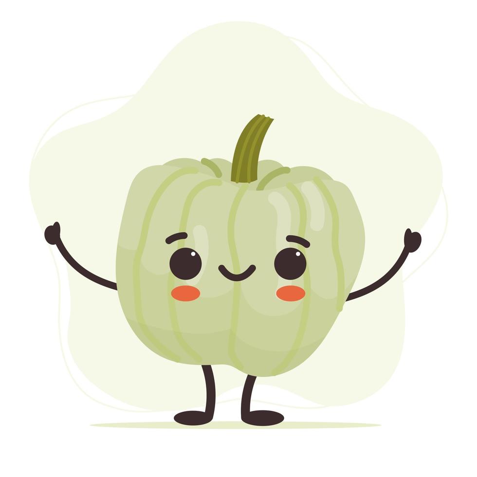 Cute smiling pumpkin character. Vector illustration