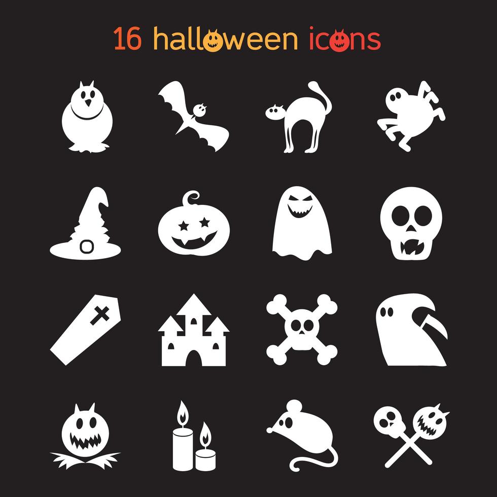 Halloween icons set vector