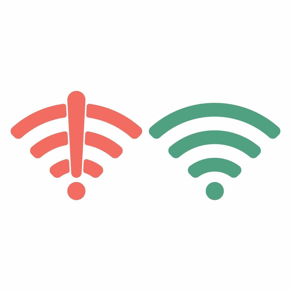 Conjunto de ilustración de vector de diseño plano de signo de icono de wifi inalámbrico.