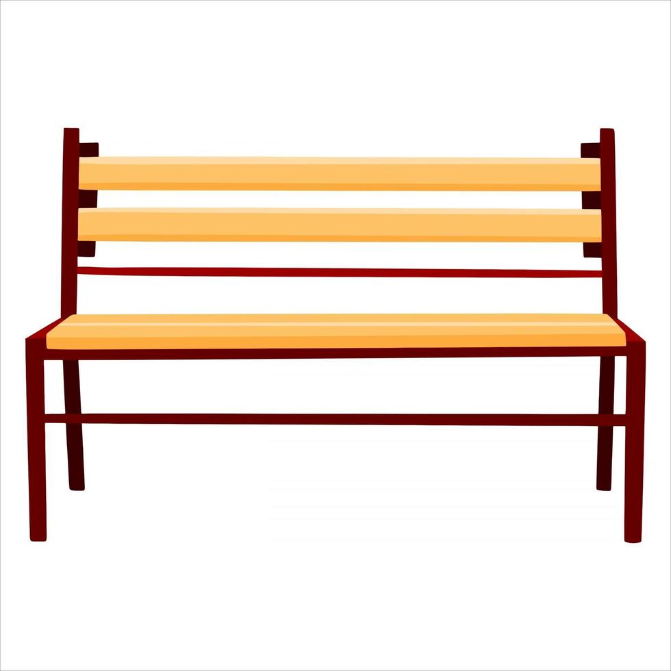 Wooden bench. Bench for city, garden or park. Cartoon style. vector