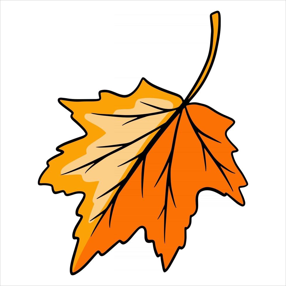 hoja de otoño tallada. naturaleza brillante hojas de árboles. estilo de  dibujos animados. 3015600 Vector en Vecteezy