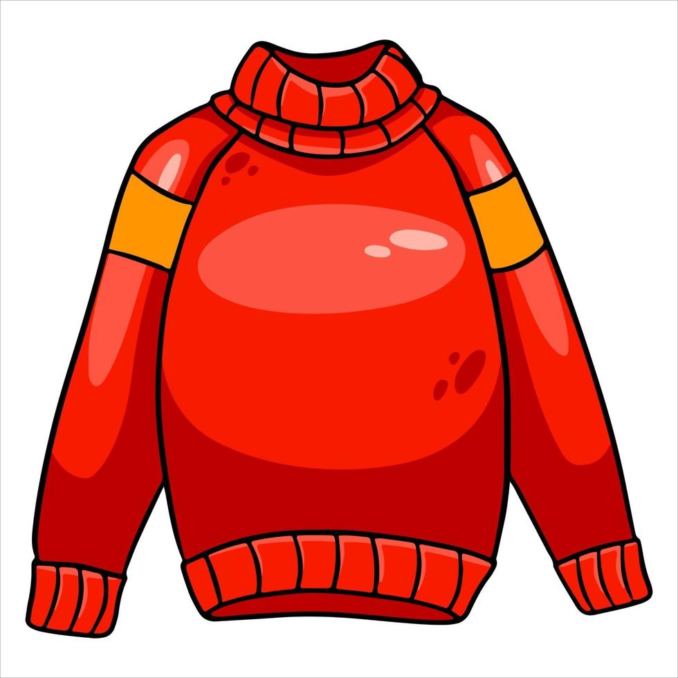 Warm clothing. Cute red sweater for women. Autumn clothes. vector