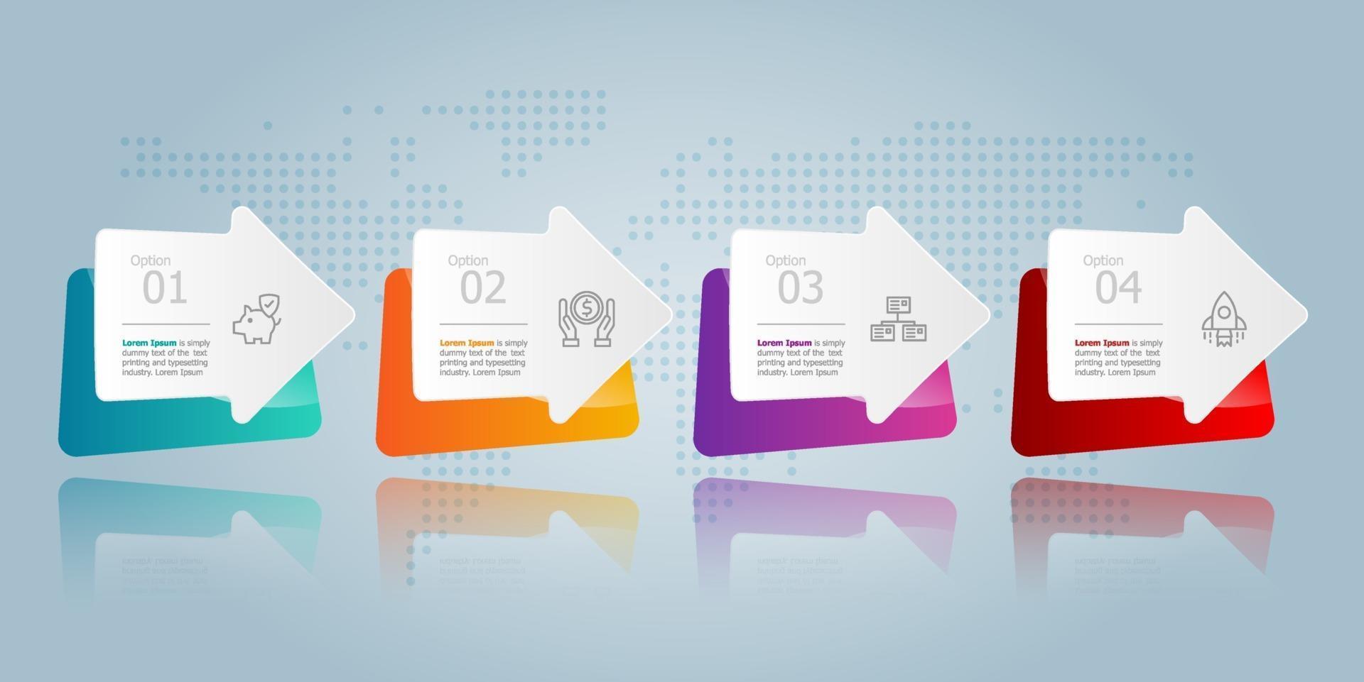 arrow horizontal infographic presentation element template vector