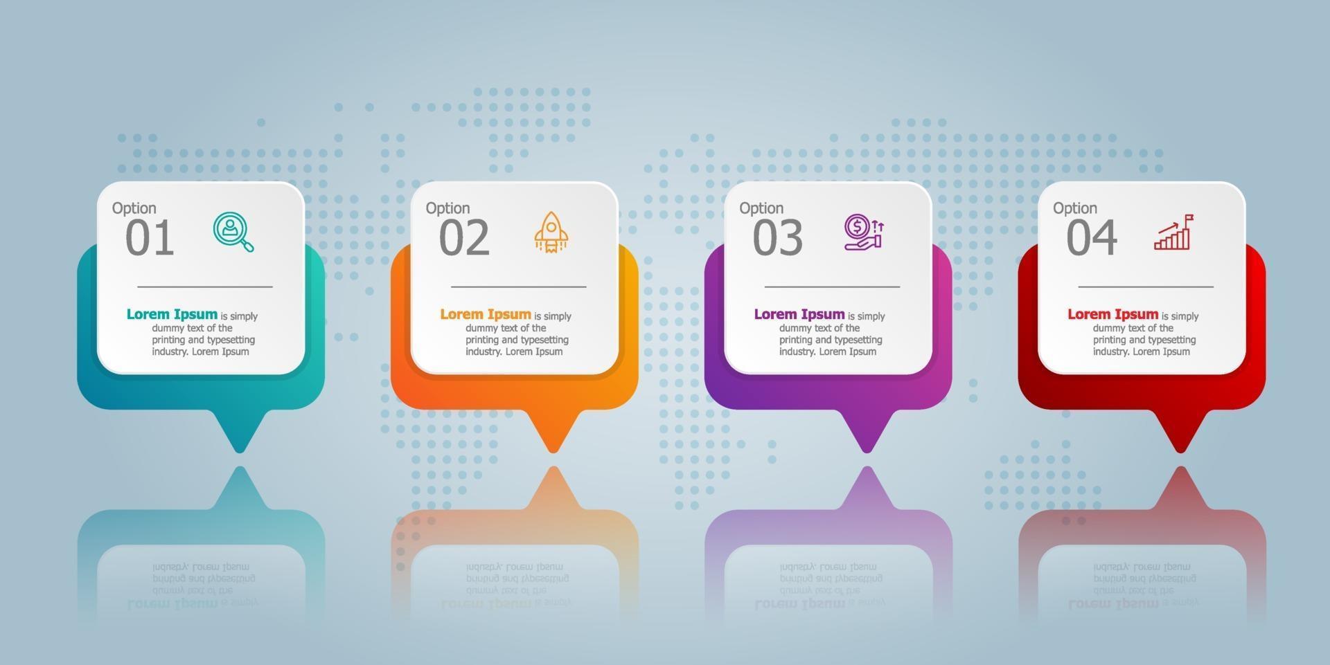 horizontal infographic presentation element template vector