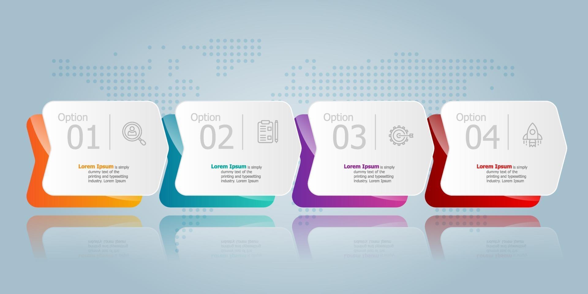 horizontal infographic presentation element template vector