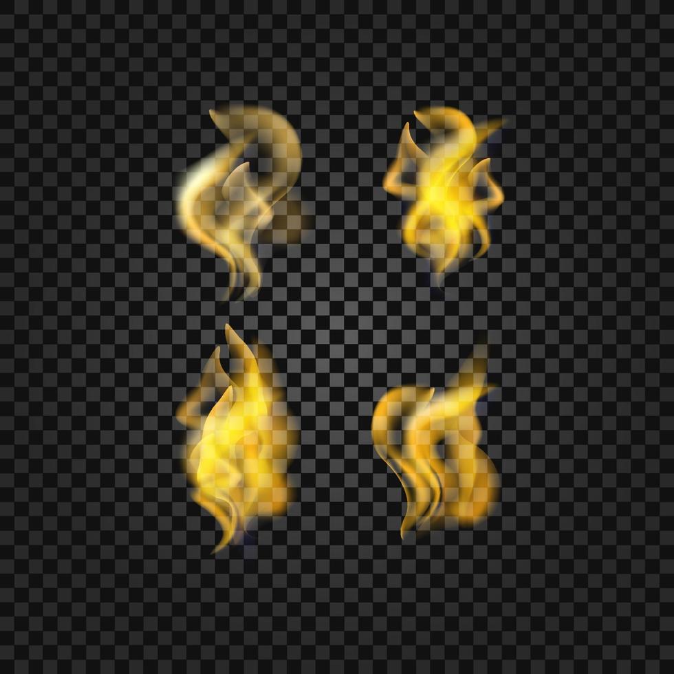 Realistic fire flames on transparent background vector eps 10