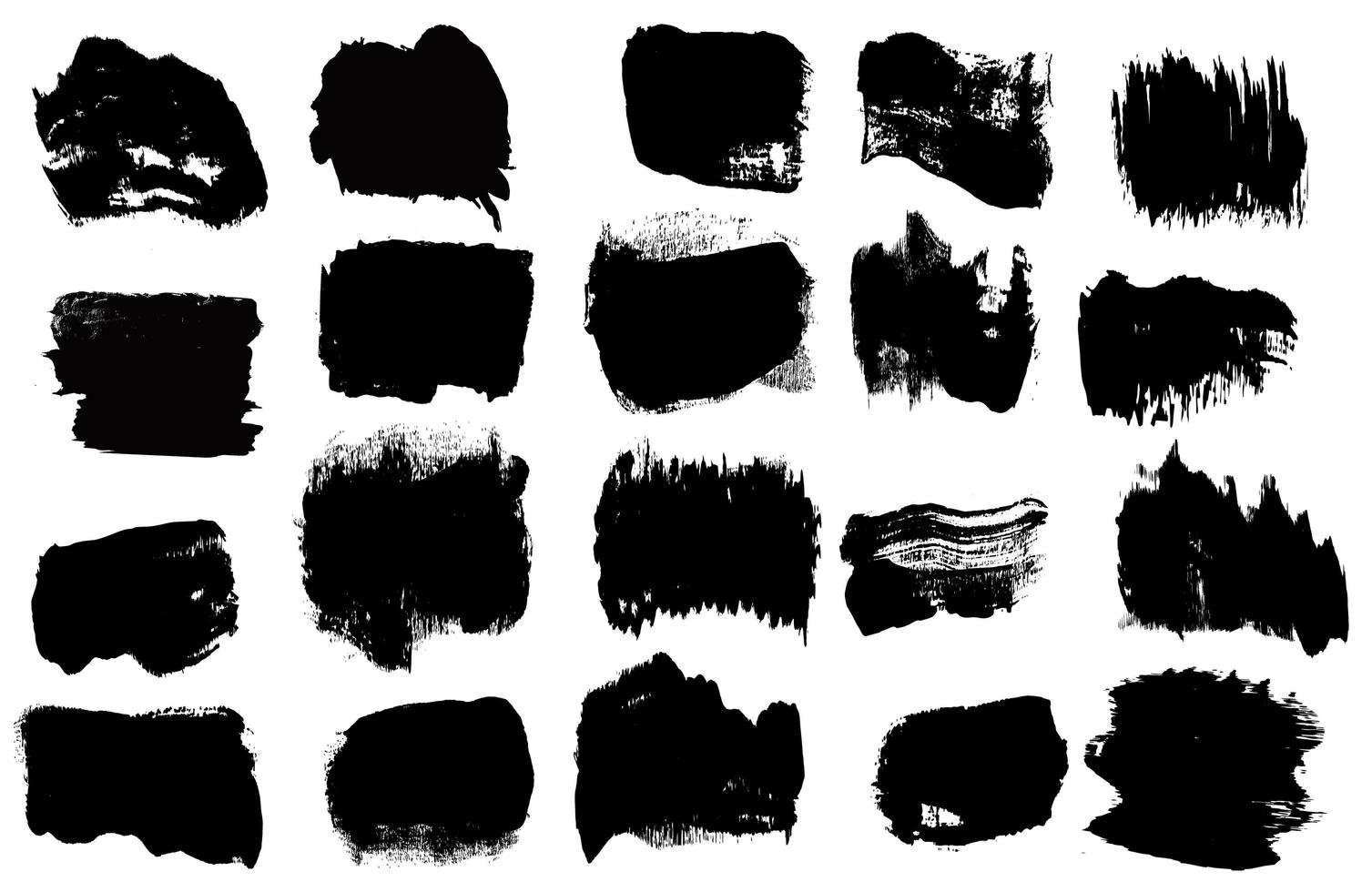 Set of grunge vector brush strokes. Artistic design elements