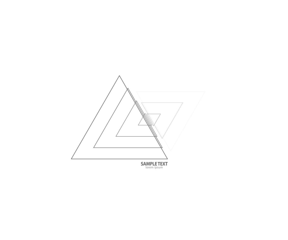 vector de línea triangular. forma geometrica. signo de logotipo