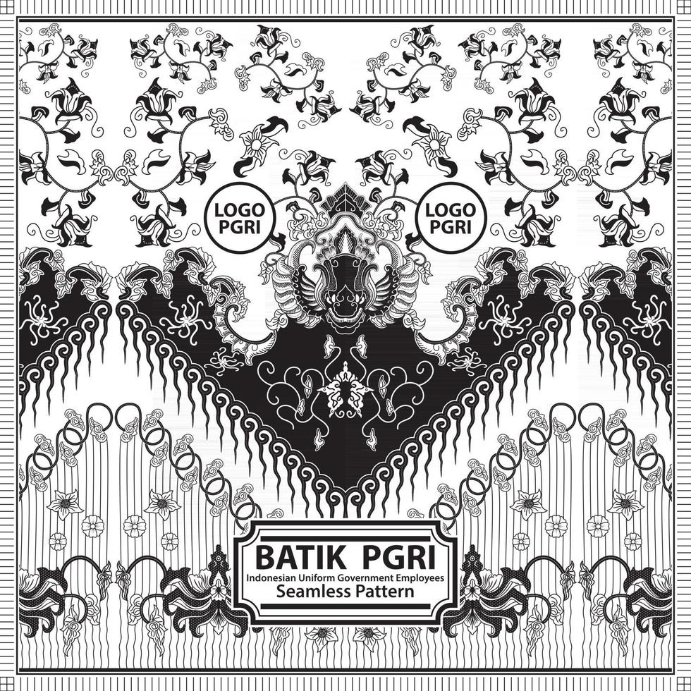 Batik Pgri - Indonesian Uniform Government Employees vector
