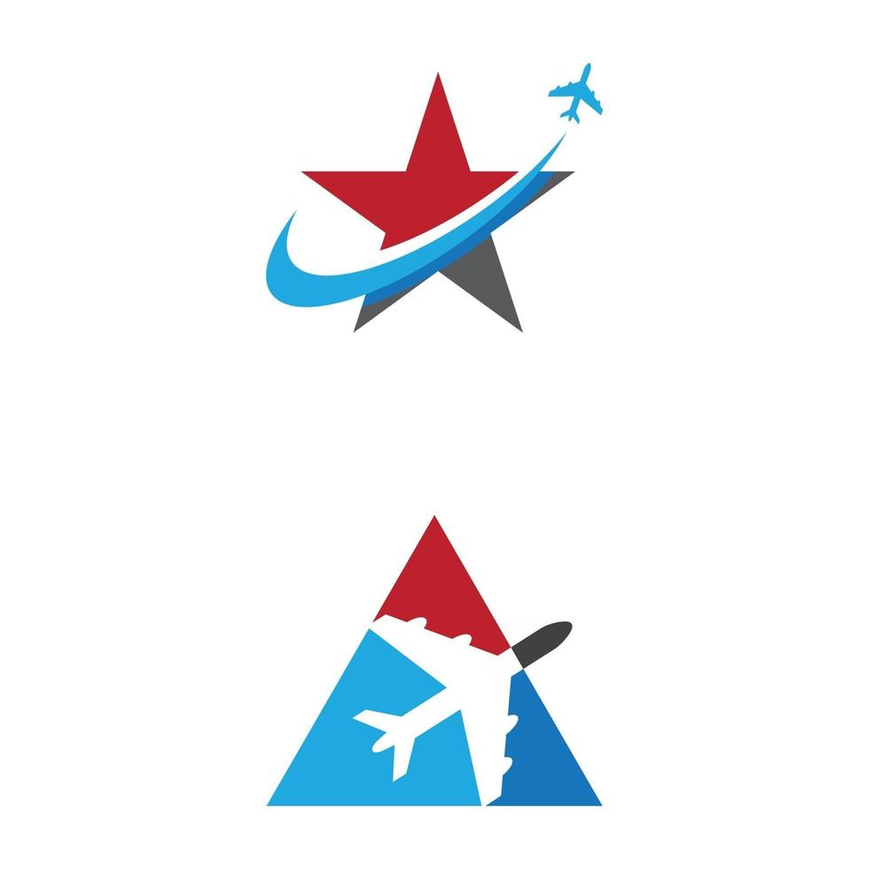 Plantilla de logotipo de diseño de ilustración de vector de icono de avión