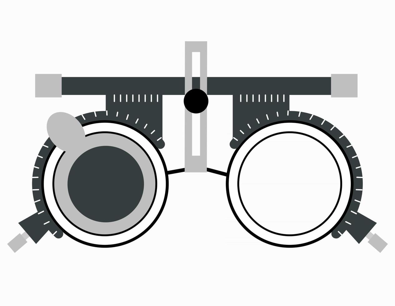 Spectacles used for eyesight tests. Optometrist vector