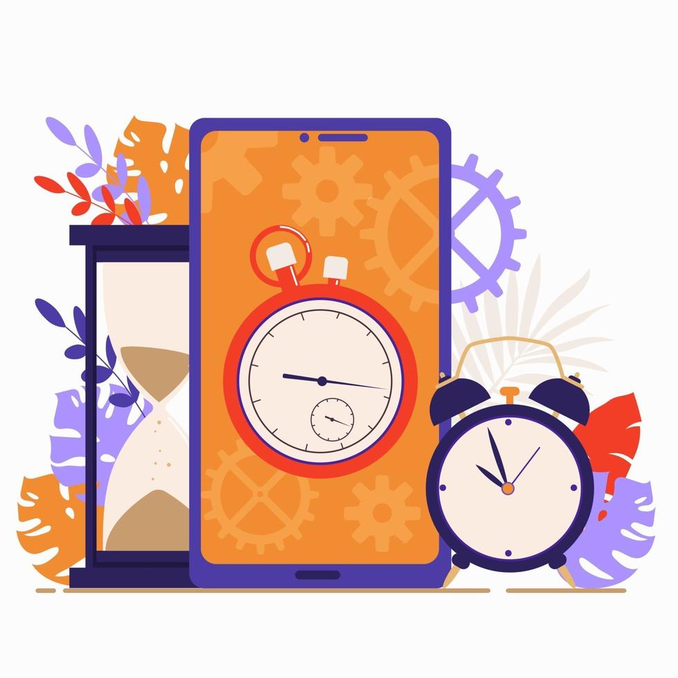 Time management concept. Planning and organization work. vector