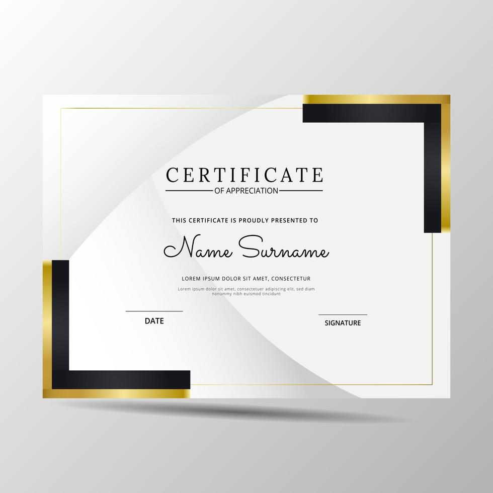 certificate template modern of appreciation template vector