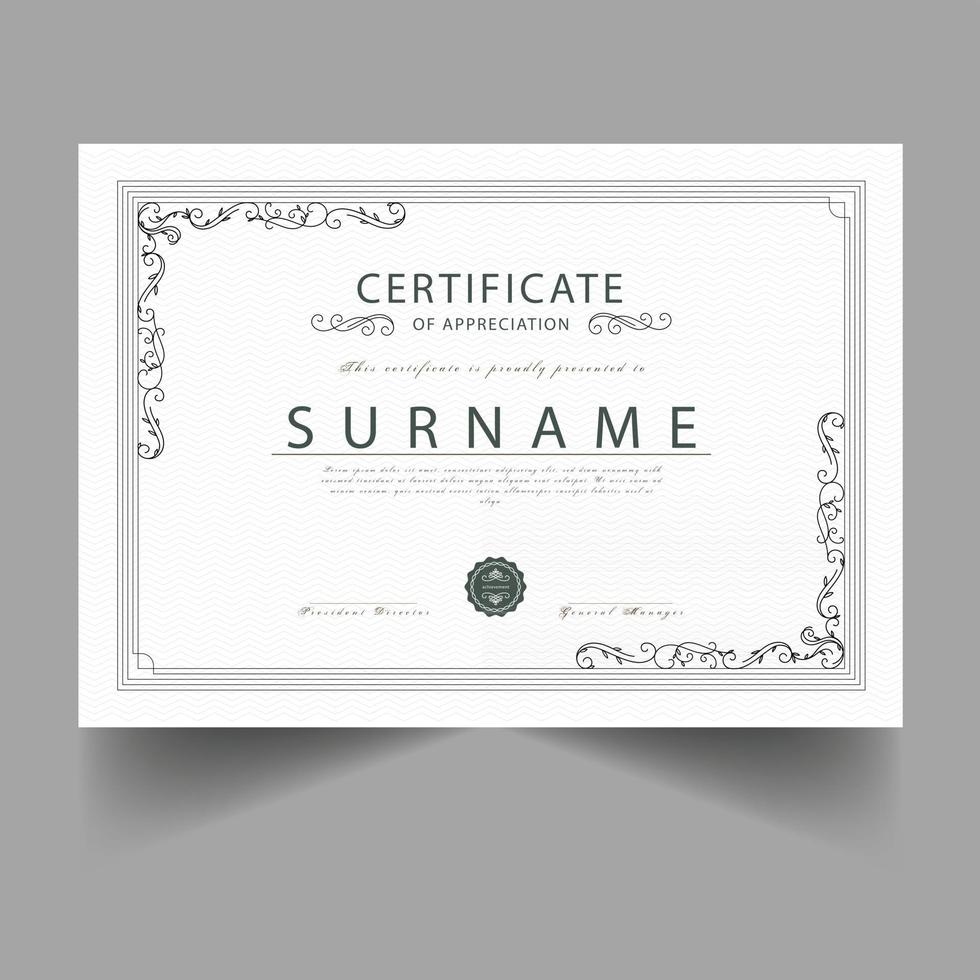 Hand Drawn Ornamental Certificate Design vector